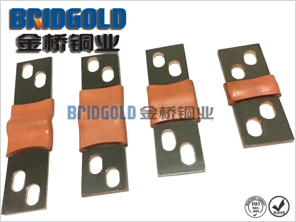 金橋生產(chǎn)的新能源汽車動(dòng)力電池銅箔軟連接產(chǎn)品，帶絕緣材料